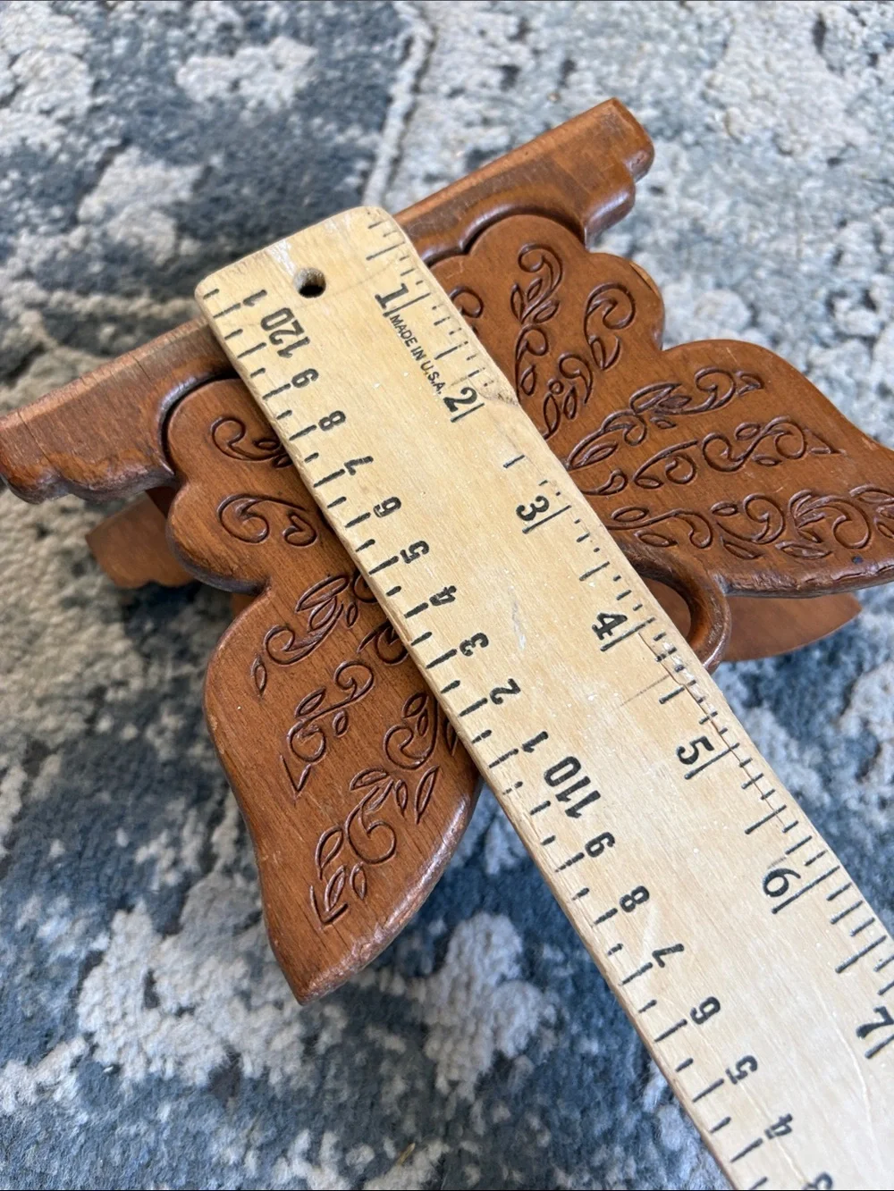 Hand-Carved Butterfly Wooden Napkin Holder in Brown